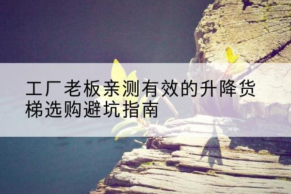 新郑升降货梯怎么选-工厂老板亲测有效的升降货梯选购避坑指南